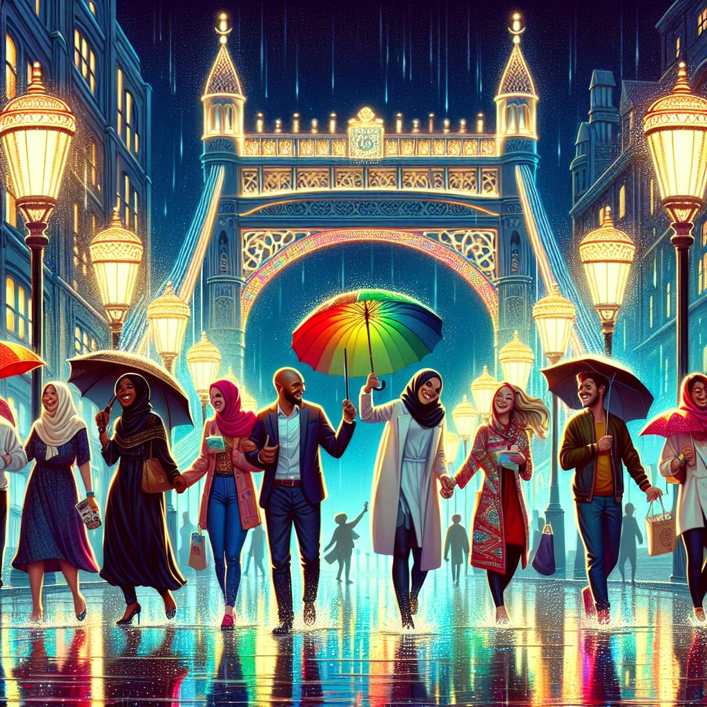 Joyful Rainy Night in the City