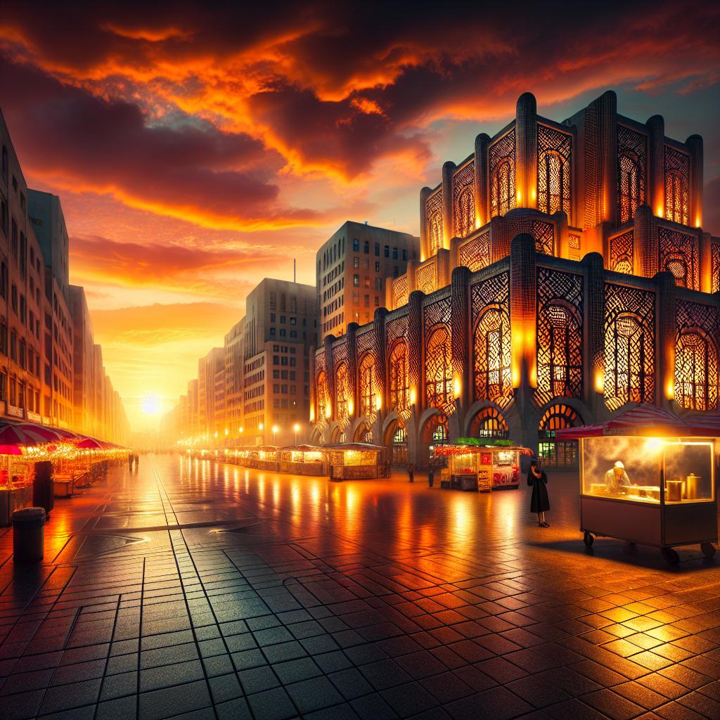 Sunset Over Reverie Plaza