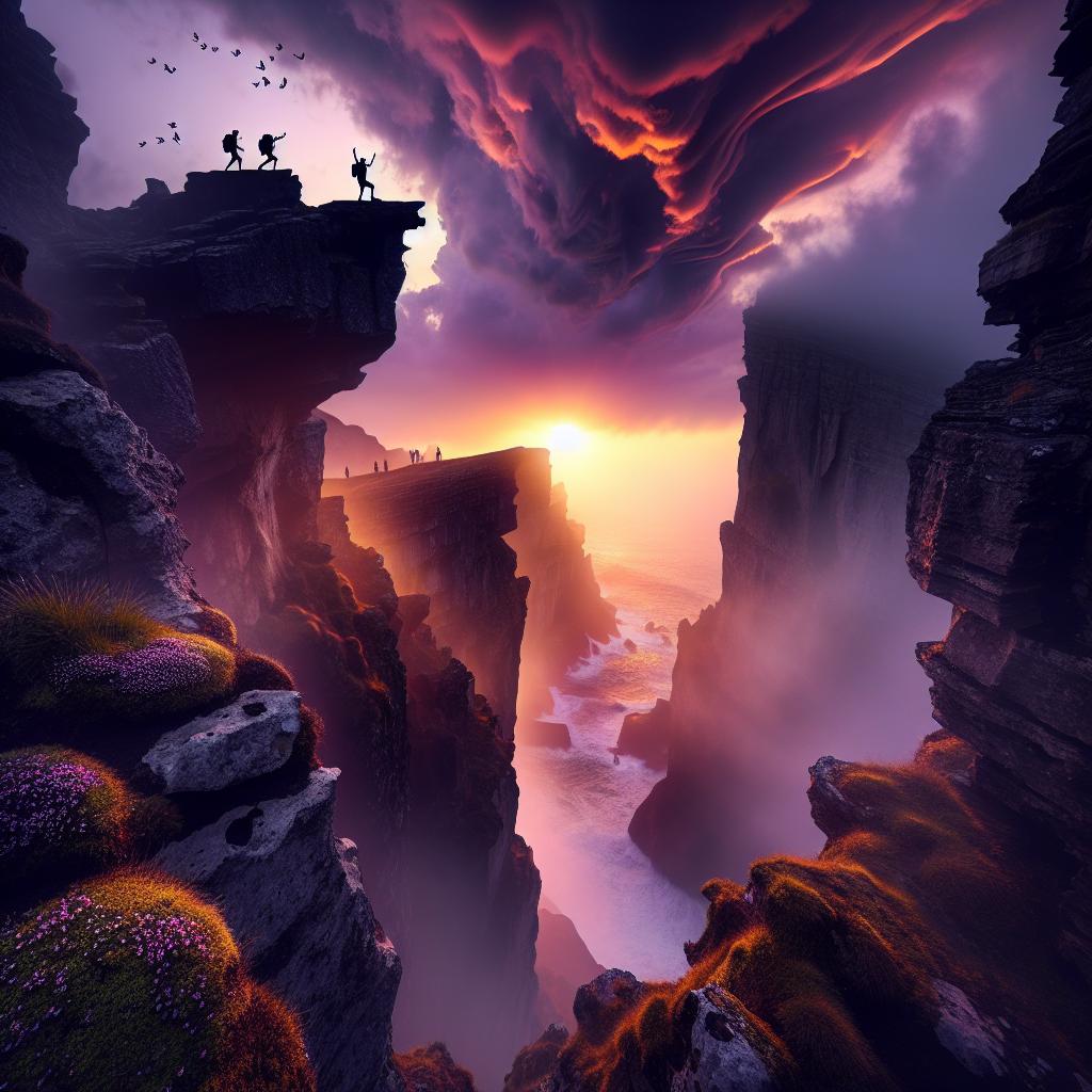 Cliffside Mystery at Dusk